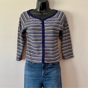🔴y2k striped cropped tees almost famous size large